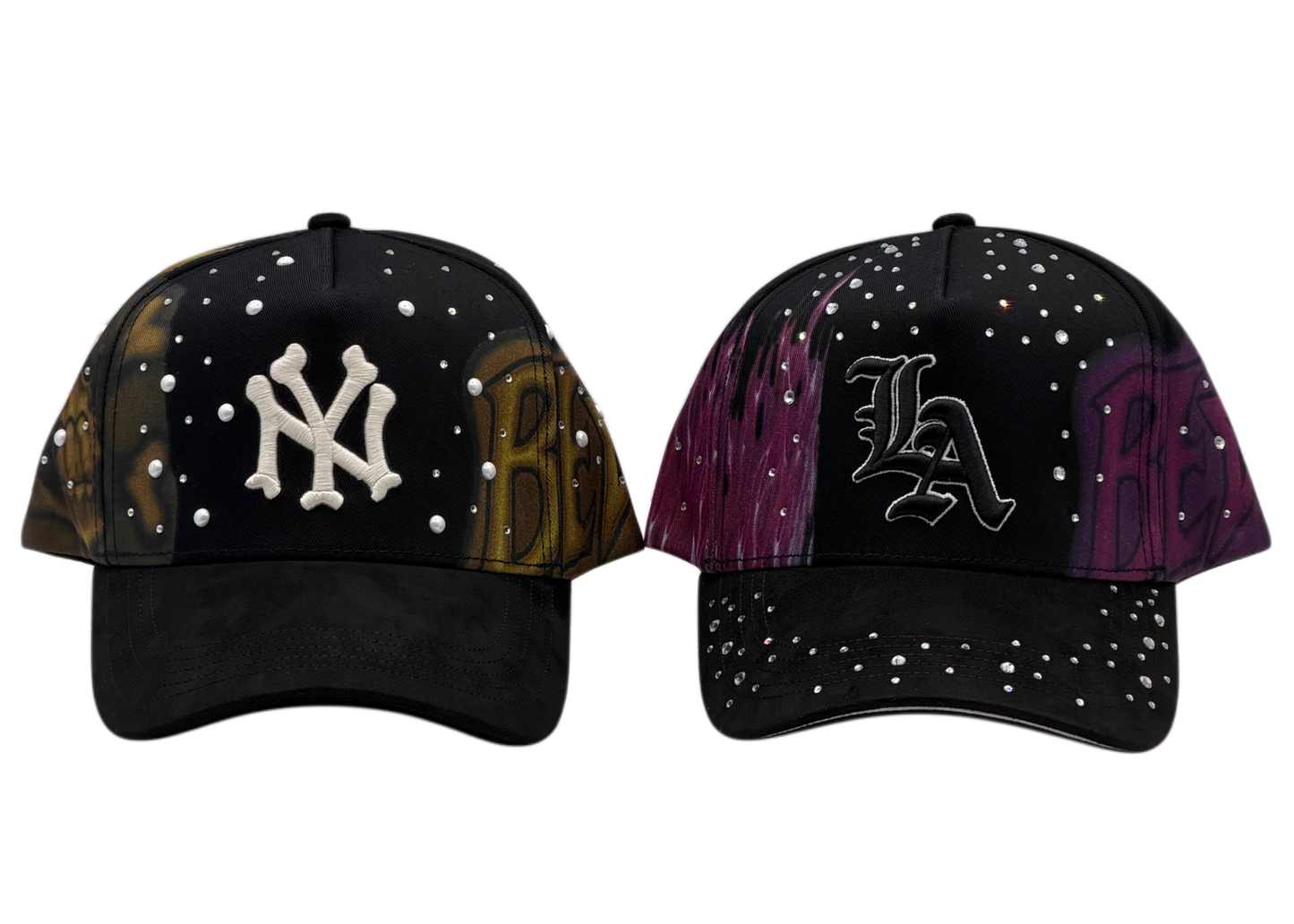 (2 PACK) LA FLAMES HAT & NY SKULLS HAT