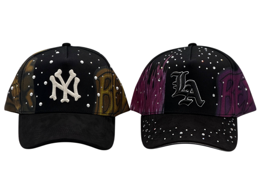 (2 PACK) LA FLAMES HAT & NY SKULLS HAT