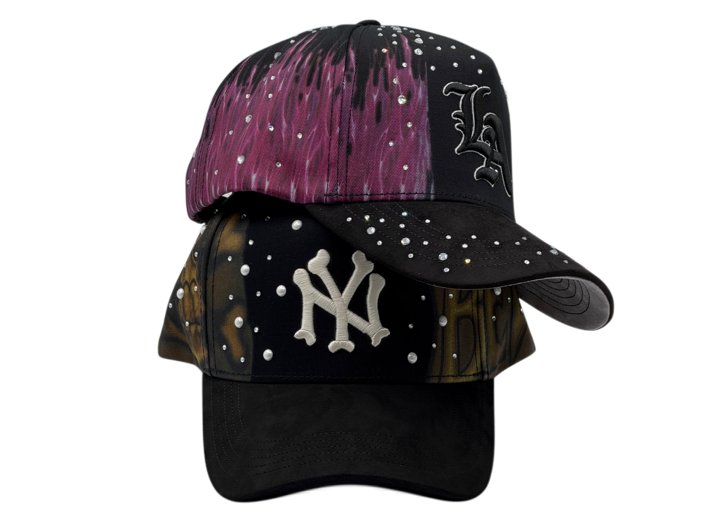 (2 PACK) LA FLAMES HAT & NY SKULLS HAT